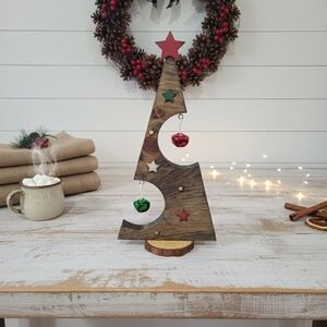 Handmade Rustic Wood Christmas Tree Decor (12" Tall) | Various Styles